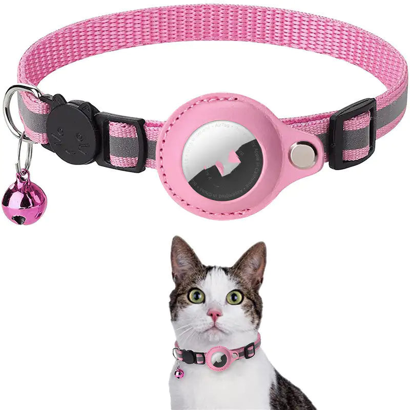 Reflective Nylon Collar with Airtag Case