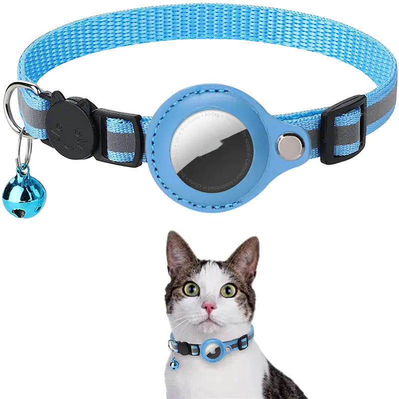 Reflective Nylon Collar with Airtag Case
