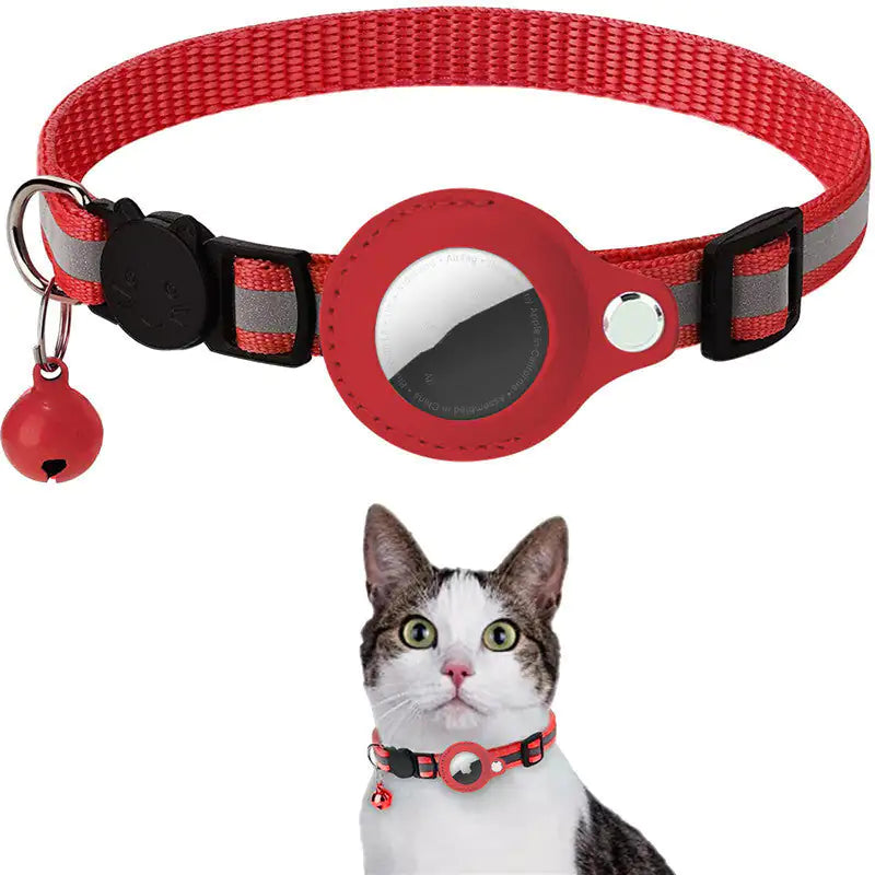 Reflective Nylon Collar with Airtag Case