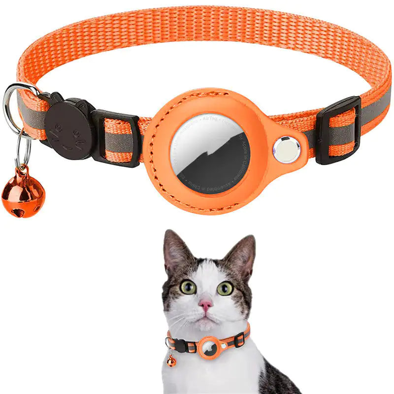 Reflective Nylon Collar with Airtag Case
